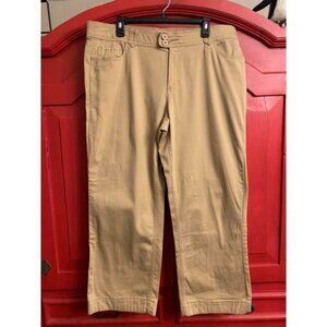 JMS Size 20 W Tan Wide Leg Pants Dressy or Casual Only Worn 1 Time Double Button